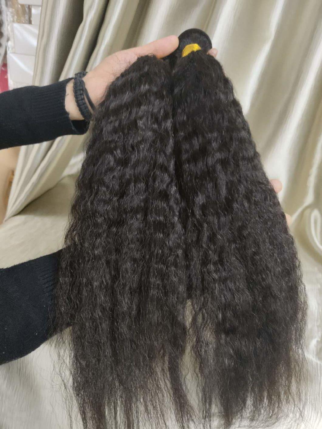 Raw Virgin Brazilian Human Hair Yaki Kinky Straight Bundles