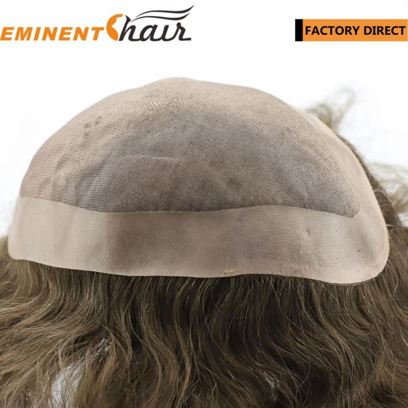 Human Hair Men′s Mono Hairpiece Toupee