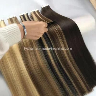 Wholesale Price Virgin Keratin Hair Tape in Human Hair Extensions Double Drawn Thickness for Thin Hair Person
