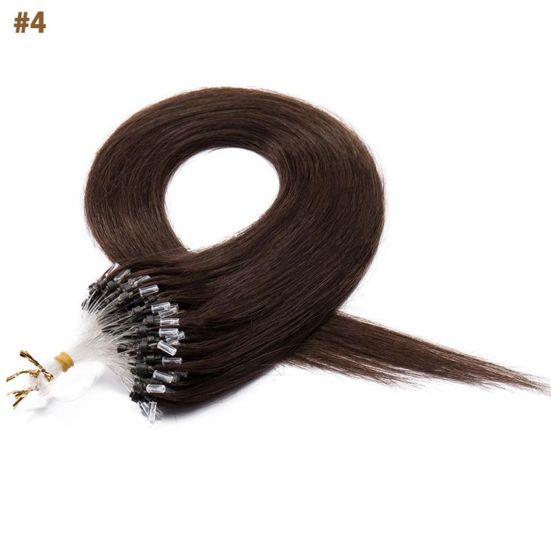 Micro Loop Hair Extensions Natural Hair Micro Bead Hair 1g/Strand Remy Black Brown Blonde Micro Links Human Hair