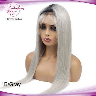 High Quality 1b/Gray Human Hair Wig HD Lace Swiss Lace