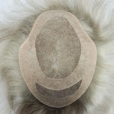 (LT218) German Net and PU Coating Natural Human Hair Toupee