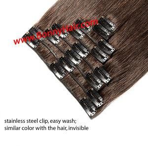 Silk Straight Human Hair 8 Pieces/Set Clip in Hair Extension
