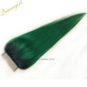 3.5*4inch Two Tones Double Drawn Silky Straight Human Hair Remy Ombre Peruvian Hair Lace Closure