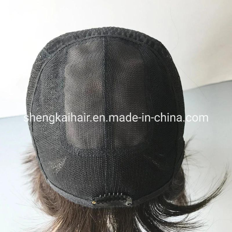 China Wholesale Good Quality Handtied Human Hair Long Black Straight Hair Wigs 566