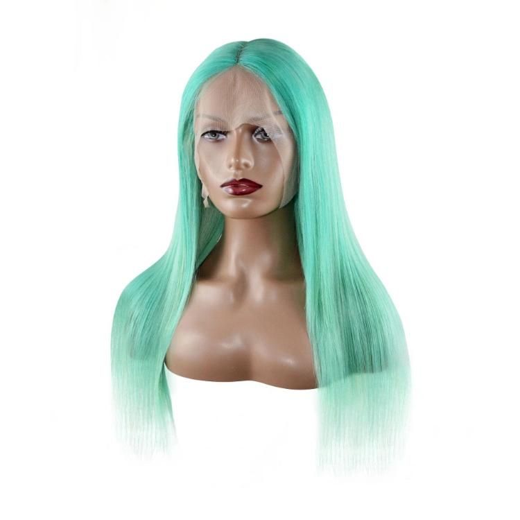 Wholesale Price 13X4 Lace Front Silky Straight Light Blue Human Hair Wigs