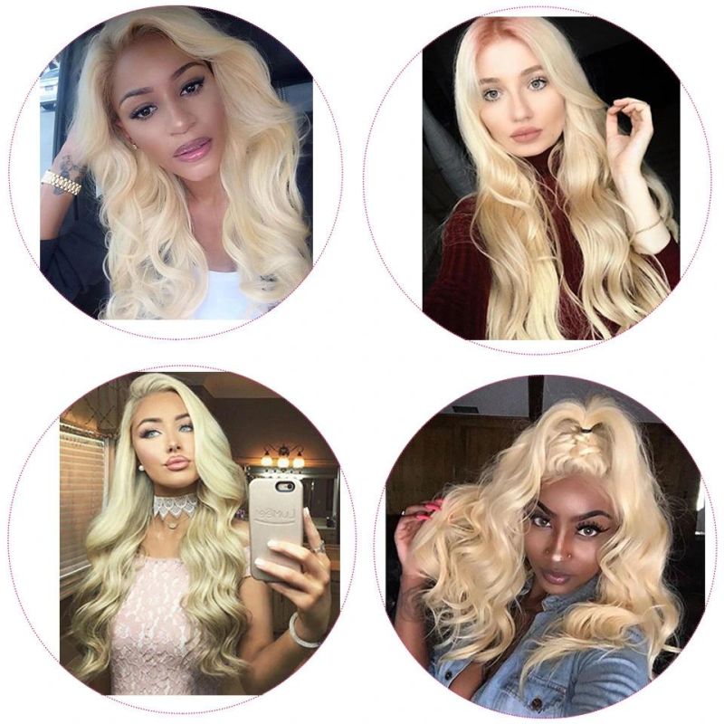 Factory Price Body Wave 613# Human Hair Bundles with Lace Frontal