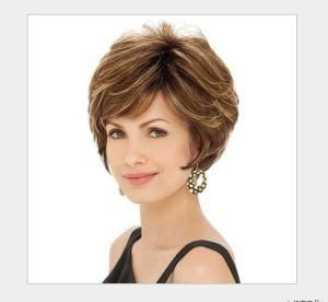 New Arrive Natural Looking Short Blond Curly Hair Synthetic Wig