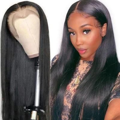 Straight Lace Front Human Hair Wigs 13X4 Shape Middle Part 150% Density Brazilian Wigs