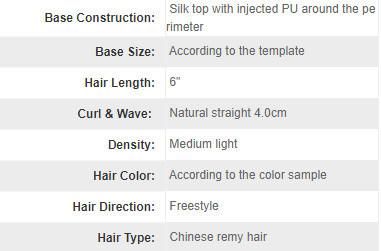Injected PU All Around Male Human Hair Piece System Silk Top New Times Hair