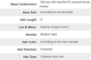 Injected PU All Around Male Human Hair Piece System Silk Top New Times Hair