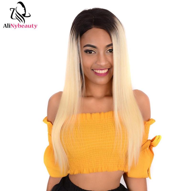 T1b/613 Cuticle Aligned Human Hair Lace Frontal Wig