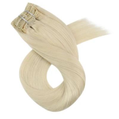 Clip in Hair Extensions 10-24 Inch Machine Remy Human Hair Brazilian Doule Weft Full Head Set Straight 7PCS 100g (10Inch Color 60)