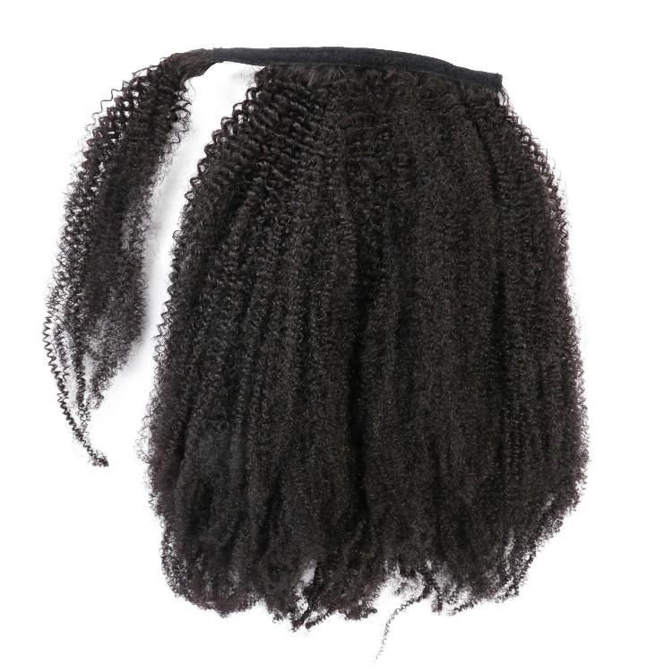 Wholesale Unprocessed Raw Natural Human Hair Wrap Around Ponytail Hair Extension