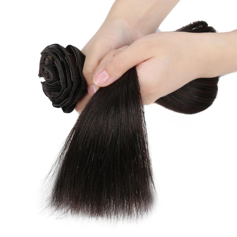 Factory Price Top Grade Double Drawn Skin Weft Seamless Clip in Human Hair Extension