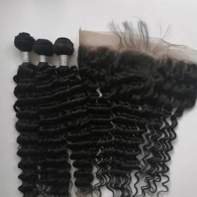 Sunlight Human Virgin Hair Bundles Brazilian Deep Wave Hair Extensions