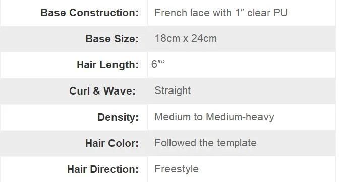 Custom Made Men′s Toupee Wigs - High Quality First Choice French Lace & PU Base