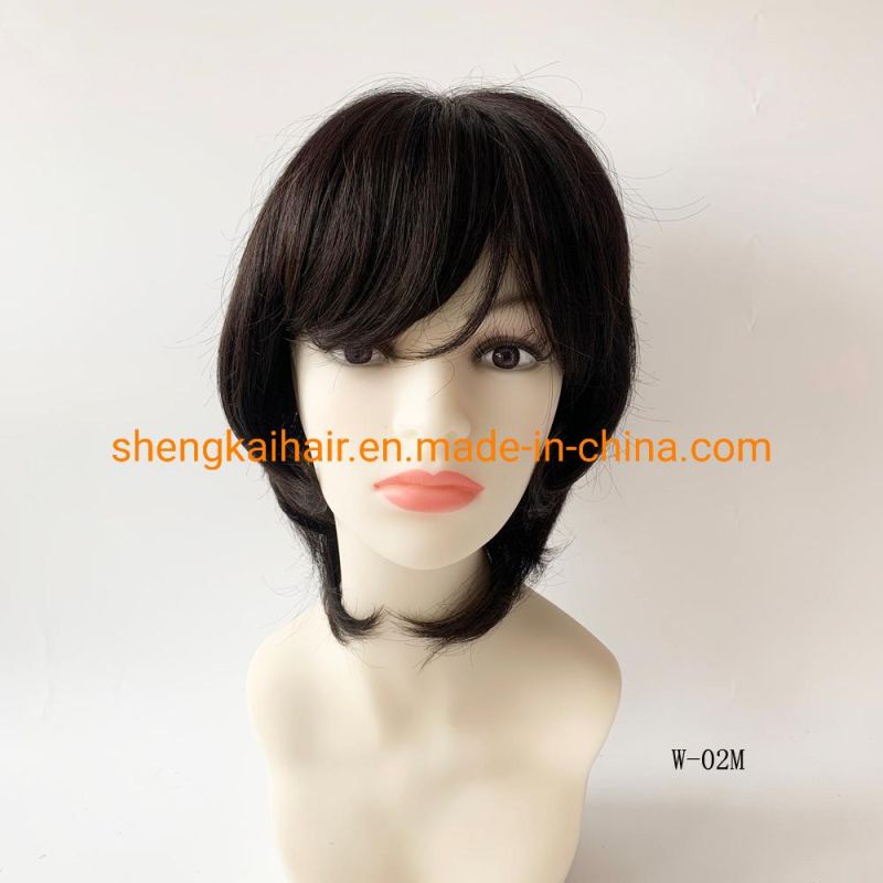 Wholesale Full Hand Tied Human Hair Synthetic Hair Mix Futura Monofilament Hair Wigs