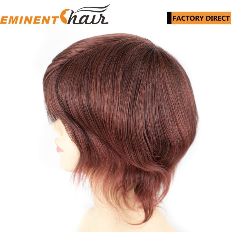 Women Mongolian Hair Skin Hair System Natural Effect Invisible Wig