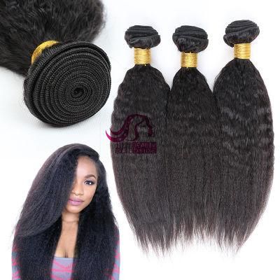 Kinky Straight 100% Remy Human Hair Weave Bundles with Lace Closure and Frontal