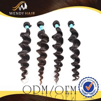 Black Color Virgin Remy Indian Loose Wave Human Hair