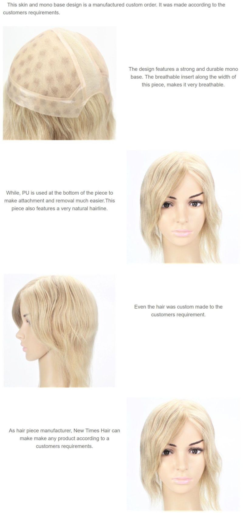 Custom Ladies Mono and Skin High Quality Hair Replacement System