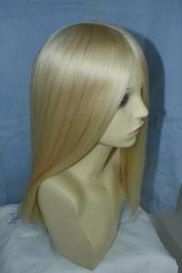100% Mongolian Virgin Remy Hair Jewish Wig with Silk Top and Back with Hair Weft Kosher Wigs