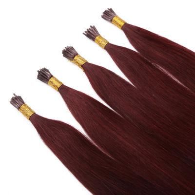 Brazilian Afro Kinky Curly I Tip Human Hair for Black Women Virgin Hair Extensions Bulk Natural Black Color