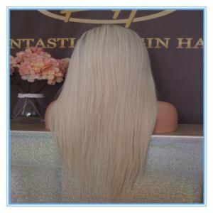 Top Quality Hot Sales Ombert #8/60 Platinum Color Straight Human Hair Lace Wigs with Factory Price Wig-044