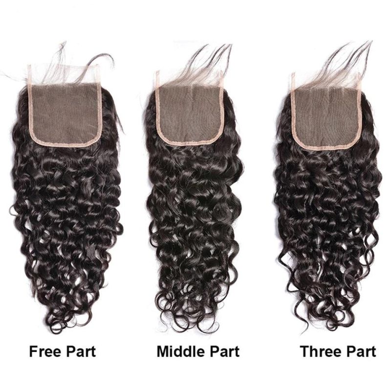 Wholesale 13X4 13X6 Natural Wave Lace Frontal Closure Water Wave 4X4 5X5 Lace Closure Brazilian Top Quality Remy 100 Human Hair 360 Lace Frontal