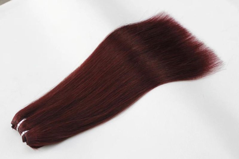 Brazilian Straight Human Hair Hair Bundles Red Color Remy Human Hair Weaving Bundles Extensions