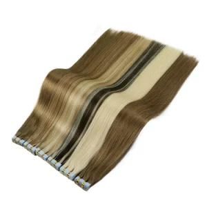 Pre-Bonded Human Hair Tape in Extensions Straight Hair