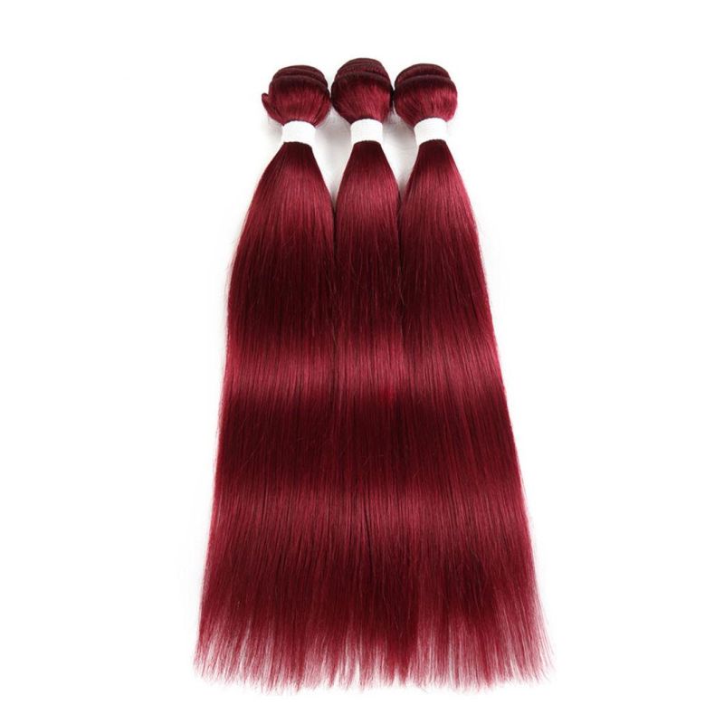 Brazilian Human Hair Straight Hair Bundles Burgundy Red Blonde Brown Color Remy Human Hair Weaving Bundles Extensions