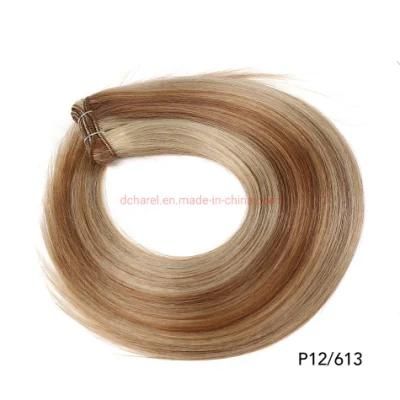 High Quality 18-22 Inch 100% Human Hair Weft Straight Double Drawn Weft Hair Extensions