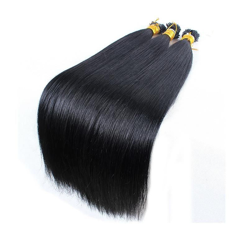 Wholesale Factory Brazilian Raw Remy Human Hair Kinly Straight I-Tip Hair Extensions