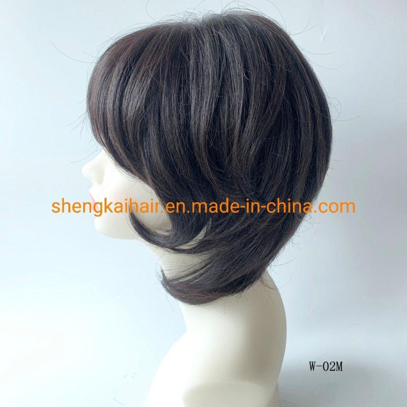 Wholesale Full Hand Tied Human Hair Synthetic Hair Mix Futura Monofilament China Wigs 533