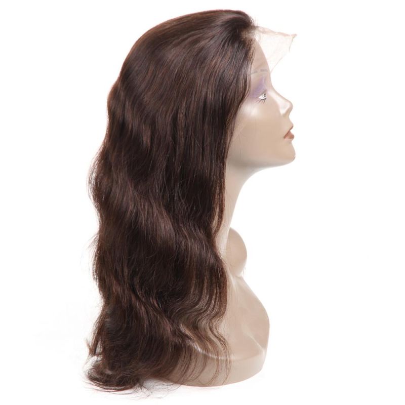 Dark Brown Color Brazilian Hair Lace Frontal Body Wave Hair Wigs