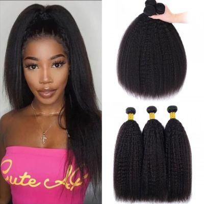 Peruvian Kinky Straight Hair Bundles Bundles 10-30 Inch 100% Human Hair Extensions Remy Hair Yaki Straight Bundles