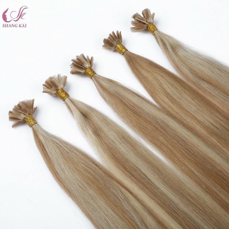 Piano Color 27/613 Wholesale Factory Price Unprocessed Remy Virgin European U Tip Nail Tip Extension