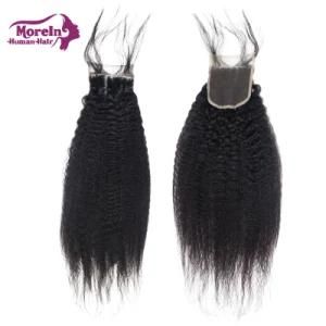Wholesale Brazilian Virgin Hair 4X4 Swiss Lace Closure Kinky Straight Human Hair Vendors