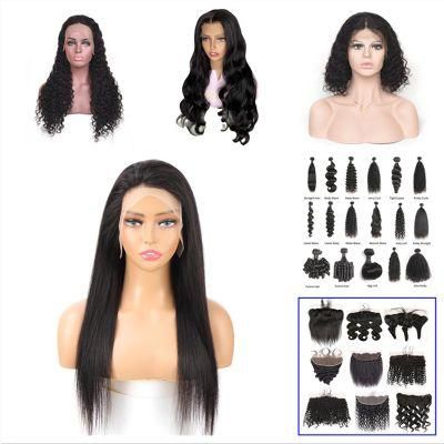 13*4 Transparent Lace Frontal, Hair Bundles, Hair Closure, Brazilian Virgin Hair, 180% Density Straight Black Human Hair Wig for Women 10inch-30inch