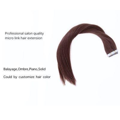 Straight Remy Skin Weft Human Double Drawn Invisible Tape Extensions Virgin Hair