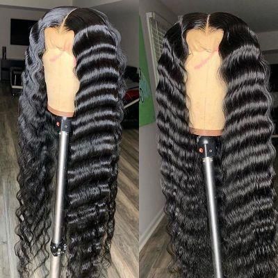180 200 Density Virgin Human Hair Wigs 13X6 13X4 Lace Front Loose Deep Wave Wig