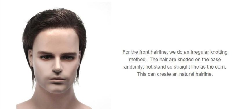 High Quality Real Hair! with a Base of 0.03mm Men′s Wigs
