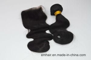High Quality Brazilian Virgin Hair 100% Human Hair Bundles with Closure