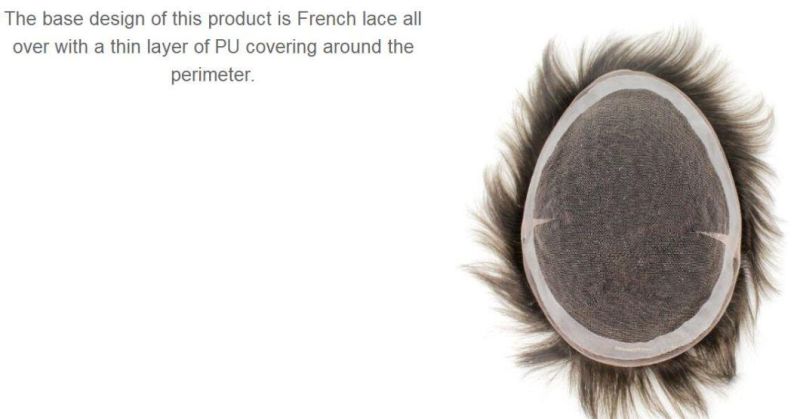 Hair Replacement System for Men French Lace PU Around - Perfect for Comfort and Ease
