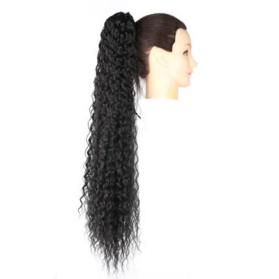 30&quot; Black Color Woman Extension High Synthetic Claw Clip Wave Ponytail