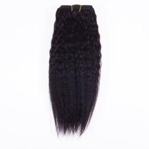 Brazilian Kinky Straight Natural Black Clip-in 100% Human Hair