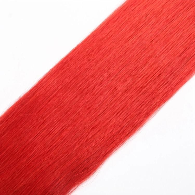 Kbeth Red Human Hair Bulk Straight Remy Fashion Sexy Black Women Accessories Custom Remy Virgin Brazilian Factory Supply Bulk Hair for American Ladies