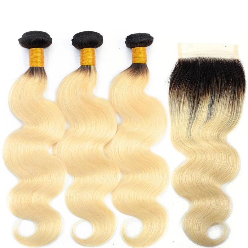 Alinybeauty Wholesale T1b/613 Body Wave Bundles with Closure